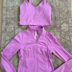 Lululemon Lilac Pink Define Jacket & Matching Align Tank set size 8